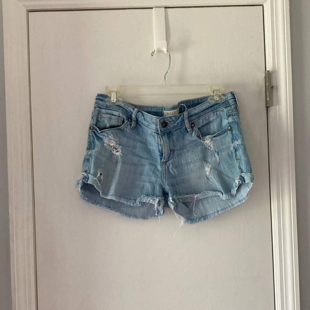 VINTAGE Bullhead Blue Jean Shorts Distressed Cuffed